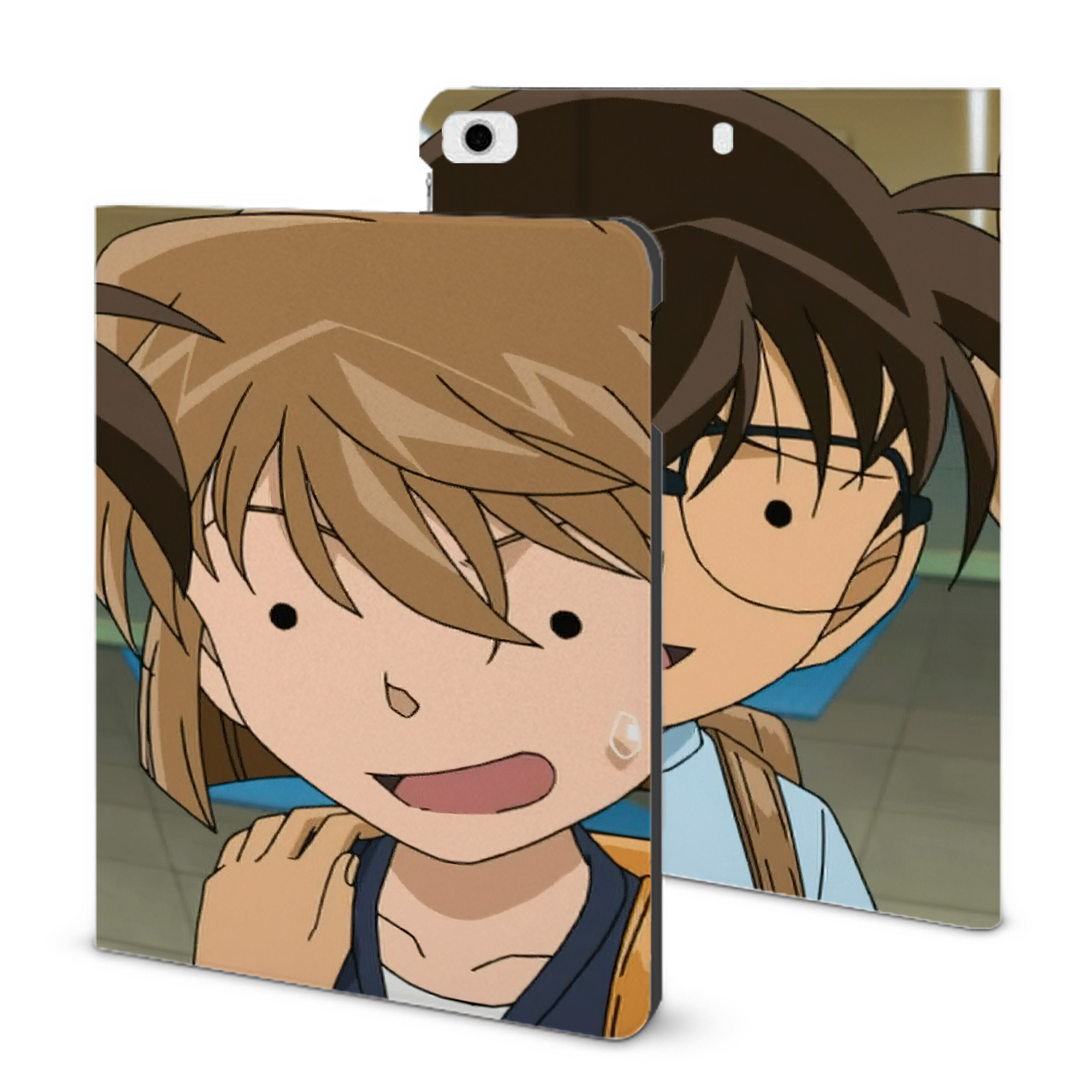 （画像用） 名探偵コナン Detective Conan IPad ケース ブック型 PUレザー TPU 耐衝撃 軽量 薄型 ペン収納なし 全面保護 IPad 各モデル対応